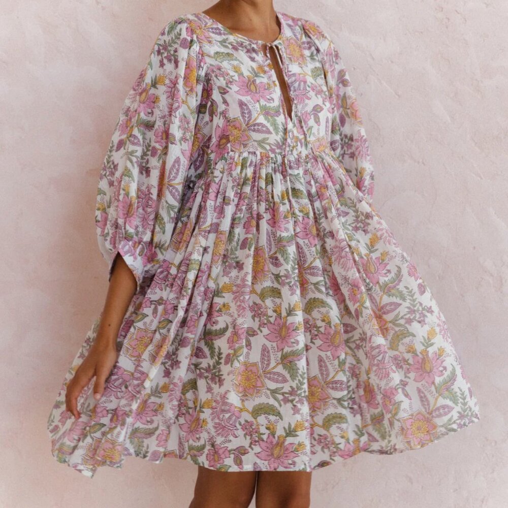 Kyra Mini Dress ~ Fuchsia Bloom